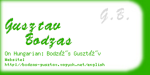 gusztav bodzas business card